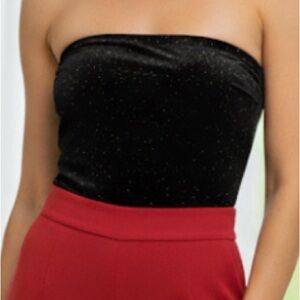 Forever 21 Plus size3X 1piece black with gold glitter body-con top NWT